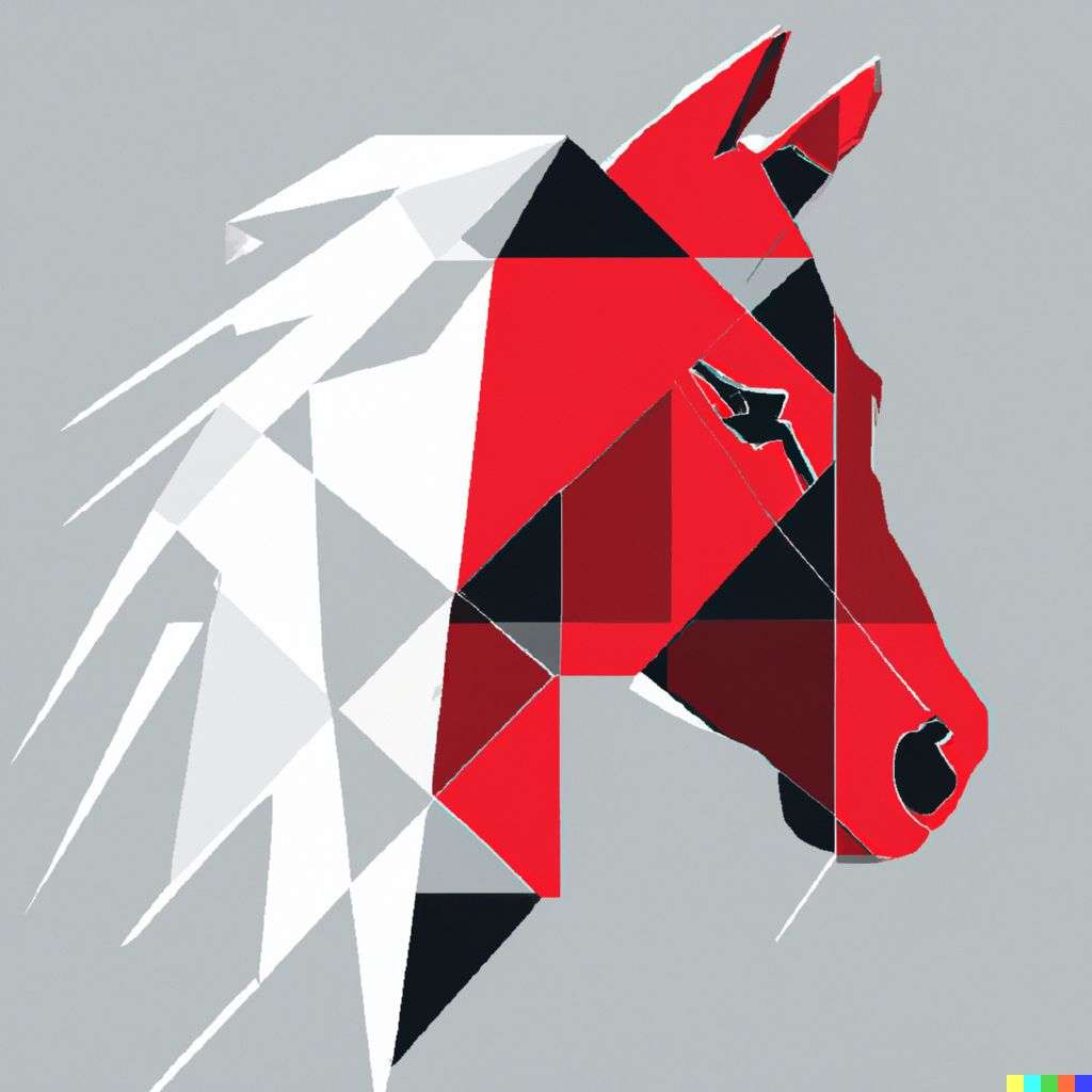 a horse, geometric